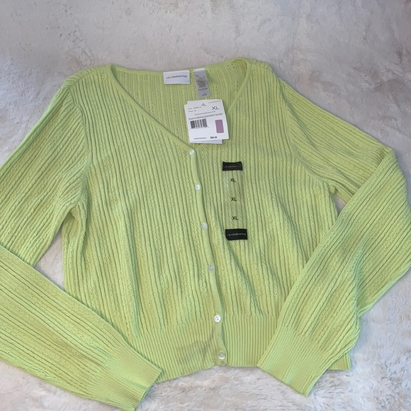 XL Liz Claiborne button up knit sweater nwt - Picture 1 of 4